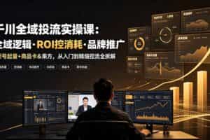 （19249期）千川全域投流实操课：全域逻辑·ROI控消耗·品牌推广｜新号起量+商品卡&乘方，从入门到精细控流全拆解