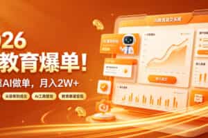 2026 AI教育爆单！全程靠AI做单，月入2W+，附接单资源【揭秘】