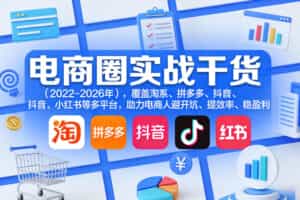 电商圈实战干货（2023-2026年），覆盖淘系、拼多多、抖音、小红书等多平台，助力电商人避开坑、提效率、稳盈利（更新06月29日）