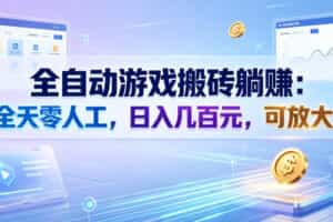 全自动游戏搬砖躺賺：全天零人工，日入几百元，可放大！【揭秘】