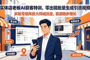 （19234期）实体店老板AI获客特训，零出镜批量生成引流视频，多账号矩阵放大同城流量，客源稳步增长