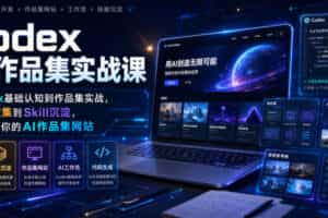 Codex AI作品集实战课，从Codex基础认知到作品集实战，从灵感搜集到Skill沉淀，打造属于你的AI作品集网站