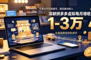 （19326期）无需全天在线值守，稳定被动收入，深耕拼多多虚拟每月增收 1-3 万