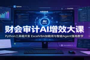 财会审计AI增效大课：Python工具箱开发，ExcelVBA加载项与智能Agent落地教学