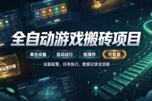 实现全自动游戏搬砖躺賺，每日稳定收益千元，近几年最稳，一台设备就能做！【揭秘】
