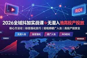 （19341期）2026全域抖加实战课：无潜入池核心方法论｜标签强化技巧｜短视频硬广入池｜高投产投放全教程