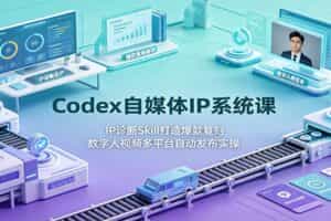 Codex自媒体IP系统课：IP诊断Skill打造爆款复刻，数字人视频多平台自动发布实操
