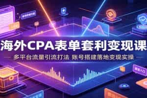 海外CPA表单套利变现课：多平台流量引流打法，账号搭建落地变现实操