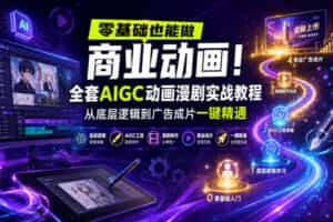 零基础也能做商业动画！全套AIGC动画漫剧实战教程，从底层逻辑到广告成片一键精通（更新0715）