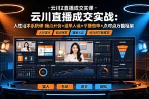 （19354期）云川直播成交实战：人性话术系统课-痛点种草×塑品开价×逼单人设×平播憋单×点对点万能框架