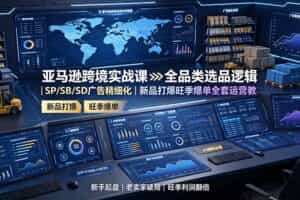（19352期）亚马逊跨境实战课：全品类选品逻辑｜SP/SB/SD广告精细化｜新品打爆旺季爆单全套运营教程