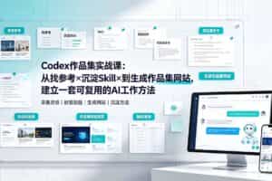 （19361期）Codex作品集实战课：从找参考×沉淀Skill×到生成作品集网站，建立一套可复用的AI工作方法
