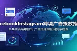 Facebook&Instagram跨境广告投放指南：公共主页运维技巧，广告搭建询盘回复系统课