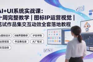 （19378期）AI+UI系统实战课：十周完整教学｜图标IP运营视觉｜笔试作品集交互动效全套落地教程