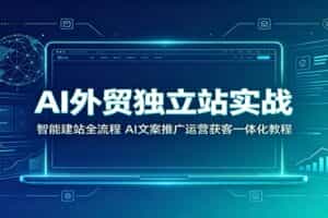 AI外贸独立站实战：智能建站全流程，AI文案推广运营获客一体化教程
