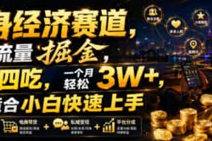 单身经济赛道，小众流量掘金，一鱼四吃，一个月轻松3W+，非常适合小白快速上手【揭秘】