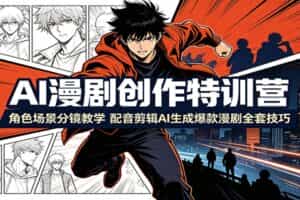 AI漫剧创作特训营：角色场景分镜教学，配音剪辑AI生成爆款漫剧全套技巧