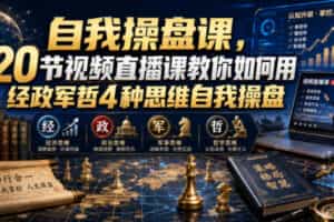 自我操盘课，20节视频直播课教你如何用经政军哲4种思维自我操盘