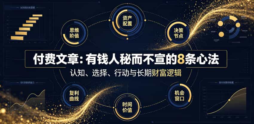 付费文章：有钱人秘而不宣的8条心法