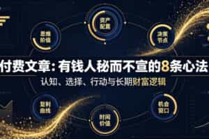 付费文章：有钱人秘而不宣的8条心法