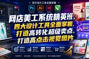 网店美工系统精英班，四大设计工具全面掌握，打造高转化超级卖点，打造高点击视觉图片（2026年7月）