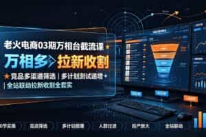 （19431期）老火电商03期万相台截流课：竞品多渠道筛选｜多计划测试递增｜全站联动拉新收割全套实操教学