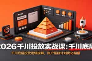 2026千川投放实战课：千川底层投放逻辑拆解，账户搭建计划优化起量