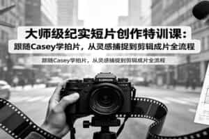 大师级纪实短片创作特训课：跟随Casey学拍片，从灵感捕捉到剪辑成片全流程