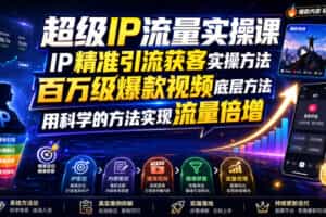超级IP流量实操课，IP精准引流获客实操方法，百万级爆款视频底层方法，用科学的方法实现流量倍增