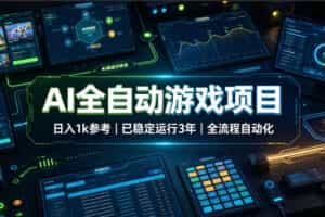 AI全自动游戏项目，日入1k，已稳定运行3年躺賺，全流程自动化！【揭秘】