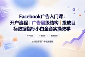 （19464期） Facebook广告入门课：开户流程｜广告层级结构｜投放目标数据指标小白全套实操教学