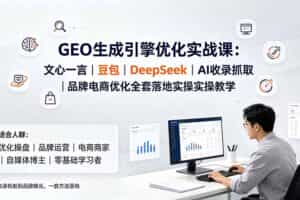 （19456期）GEO生成引擎优化实战课：文心一言｜豆包｜DeepSeek｜AI收录抓取｜品牌电商优化全套落地实操教学