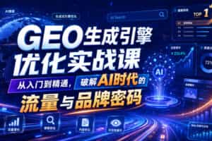 GEO生成引擎优化实战课，从入门到精通，破解AI时代的流量与品牌密码