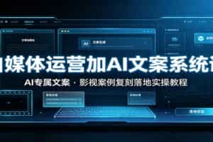 自媒体运营加AI文案系统课：：AI专属文案，影视案例复刻落地实操教程
