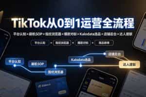 （19480期）TikTok从0到1运营全流程：平台认知×刷机SOP×指纹浏览器×爆款对标×Kalodata选品×店铺后台×达人建联
