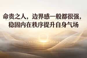 （19478期）付费文章：命贵之人，边界感一般都很强，稳固内在秩序提升自身气场