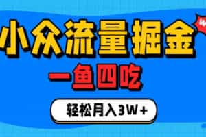 抓住单身经济风口！小众流量一鱼四吃，普通人也能月入3W+【揭秘】