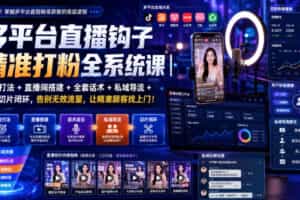 多平台直播钩子精准打粉全系统课｜标签打法+直播间搭建+全套话术+私域导流+直播切片闭环，告别无效流量，让精准顾客找上门！