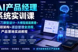 AI产品经理系统实训课｜墨刀原型设计+大模型底层原理+立项架构+项目管理全流程，AI产品落地实战教程
