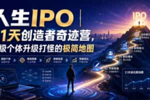 人生IPO︱21天创造者奇迹营，​超级个体升级打怪的极简地图