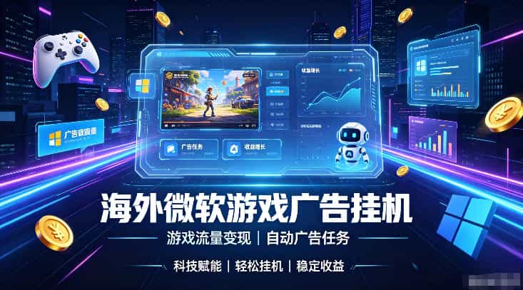 海外游戏广告自动挂G，轻资产海外副业风口，单设备稳定产出500+【揭秘】