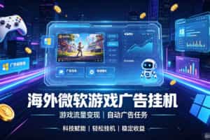 海外游戏广告自动挂G，轻资产海外副业风口，单设备稳定产出500+【揭秘】