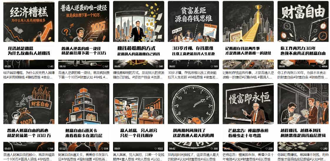 【AI书单】财富书籍图文解读玩法，一键直出，几十条视频，跑出1000单，全流程拆解，新手也可以上手