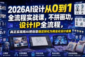 2026AI设计从0到1全流程实战课，不拼画功，设计IP全流程，真正实现用AI把创意稳定转化为商业化设计成果