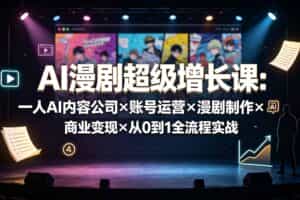 （19553期）AI漫剧超级增长课：一人AI内容公司×账号运营×漫剧制作×商业变现×从0到1全流程实战