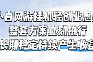 小白网游挂G轻创业思路，整套闭环操作方案直接执行，不用久坐屏幕前持续产生收益，每天单机1k+【揭秘】