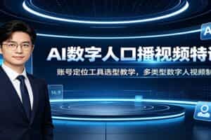 AI数字人口播视频特训课：账号定位工具选型教学，多类型数字人视频制作教程
