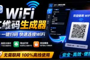 完全离线使用！WiFi二维码生成器，一键扫码快速连接WiFi，支持自定义风格导出WiFi二维码生成器