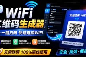 （19566期）完全离线使用！WiFi二维码生成器，一键扫码快速连接WiFi，支持自定义风格导出 WiFi二维码生成器