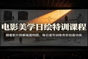 电影美学日绘特训课程：跟着影片拆解画面构图，每日速写训练夯实绘画功底